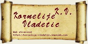 Kornelije Vladetić vizit kartica